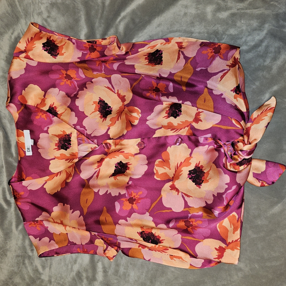 DR2 Pink and Orange Floral Top
